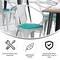 Emma and Oliver Alva Metal Indoor-Outdoor Stacking Chair with Vertical Slat Back, Arms and All-Weather Polystyrene Seat
